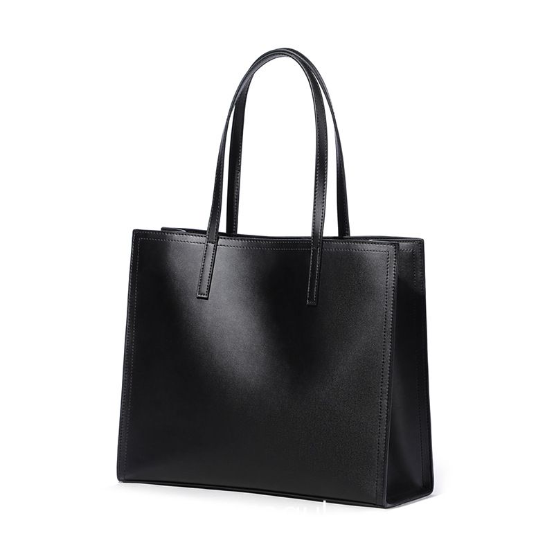 Modest Simple Black Square Tote Bag Shopping Bag Shoulder Bags 2021 Leather Casual Bags