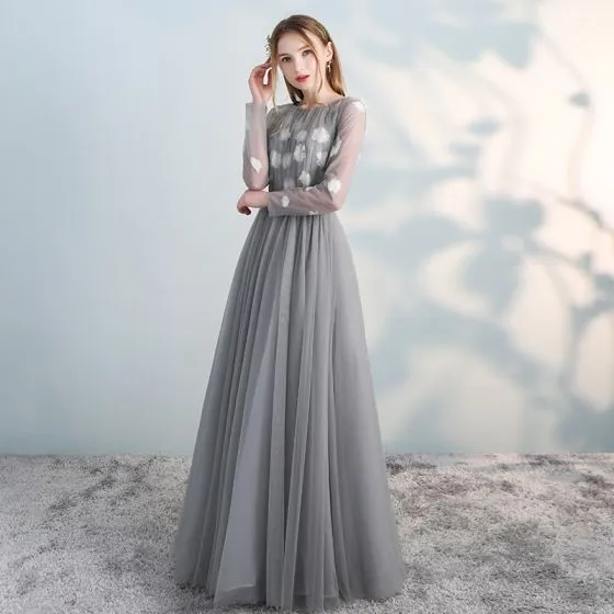 gray dresses formal