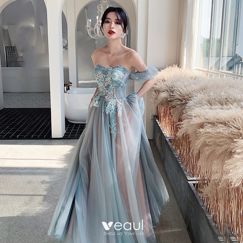 Affordable Mint Green Bridesmaid Dresses 2020 A Line Princess Backless Appliques Lace Beading Floor Length Long Ruffle 800x800 