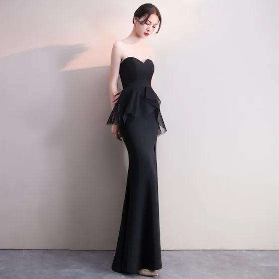 Chic / Beautiful Black Evening Dresses 2019 Trumpet / Mermaid ...