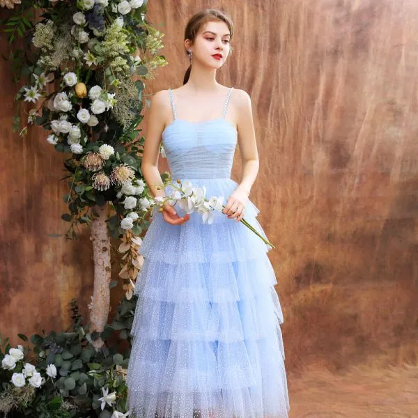 Chic / Beautiful Sky Blue Homecoming Graduation Dresses 2020 A-Line