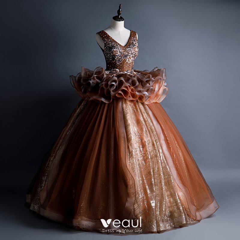 light brown ball gown
