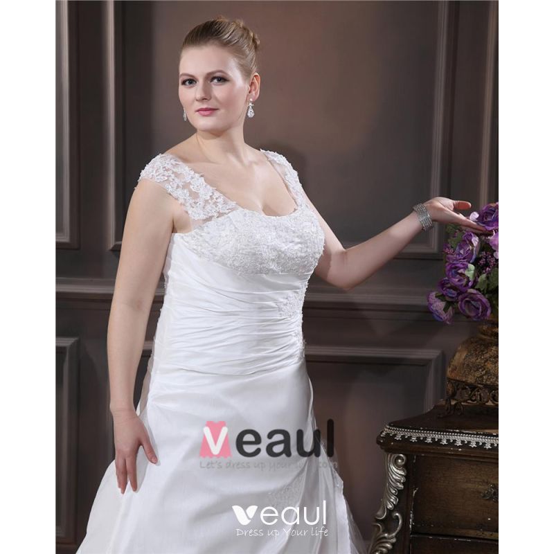 Designer Beading Round Neck Court Plus Size Bridal Gown Wedding