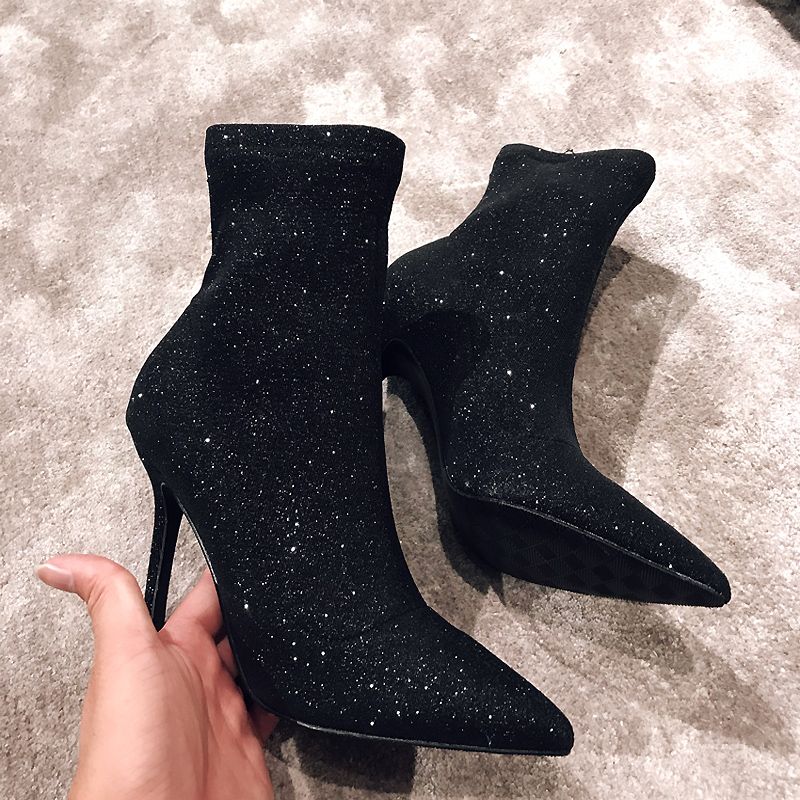 glitter stiletto boots