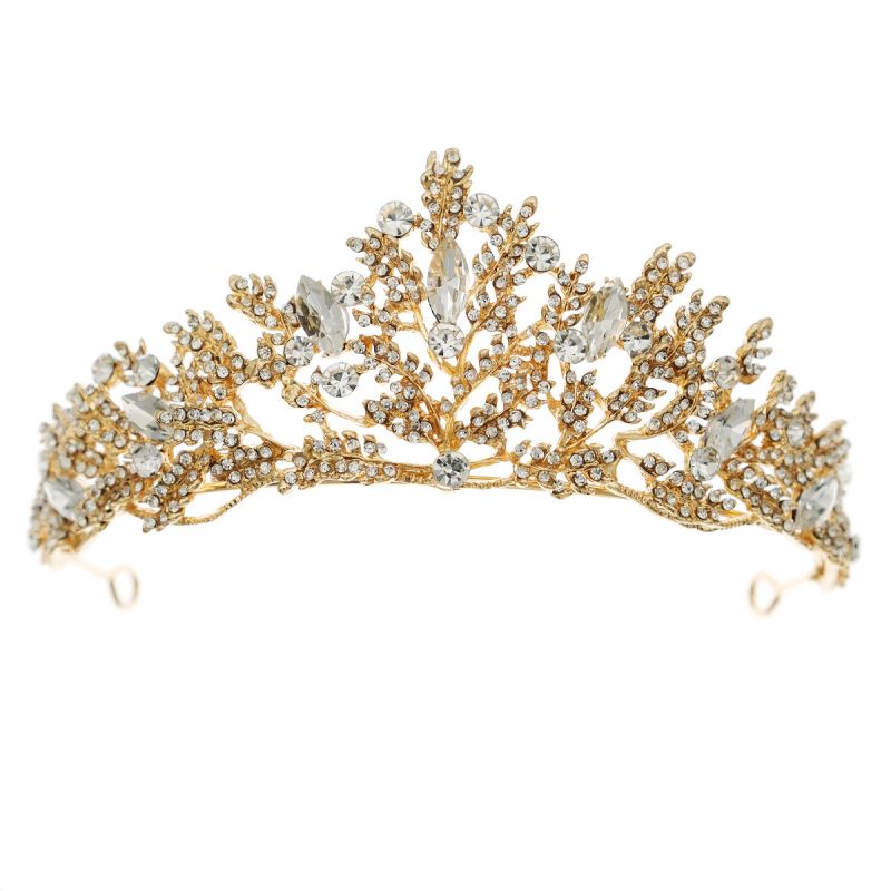Charming Gold Rhinestone Alloy 2023 Wedding Bridal Hair Accessories