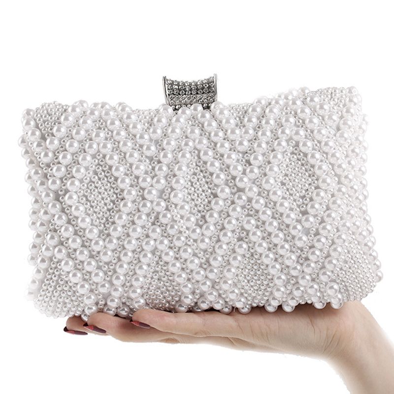 ivory pearl clutch bag