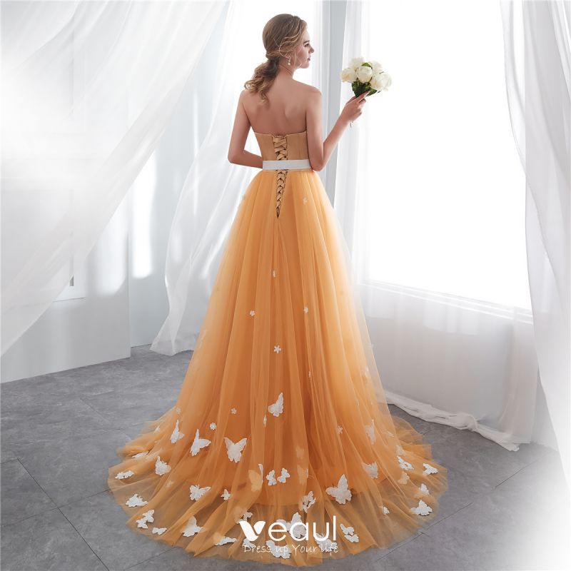 wedding dresses orange