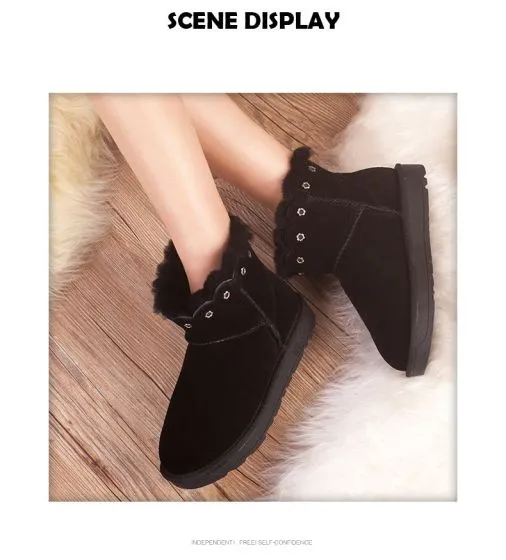 flat black winter boots