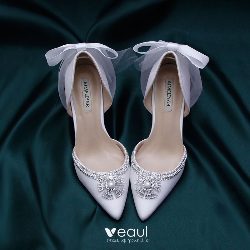 ivory satin wedding shoes