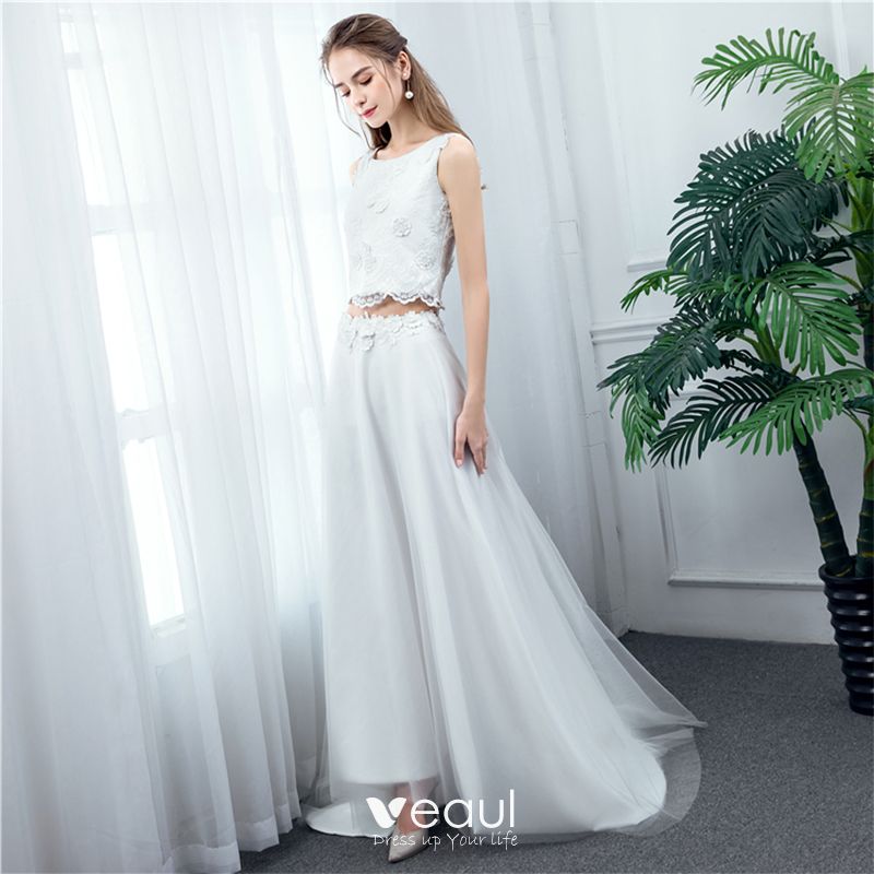 cheap 2 piece wedding dresses