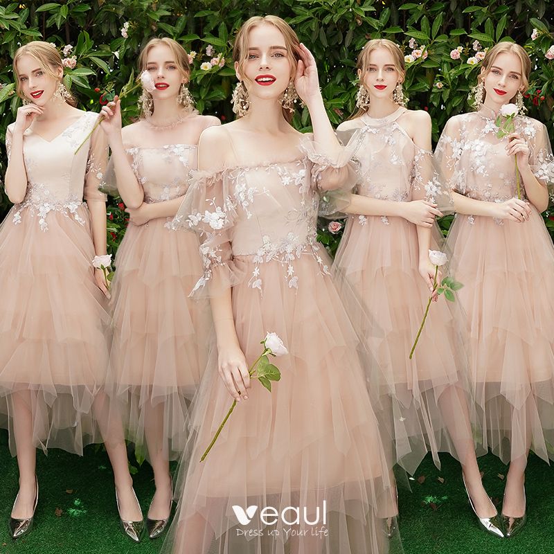 Fashion Pearl Pink Bridesmaid Dresses ...