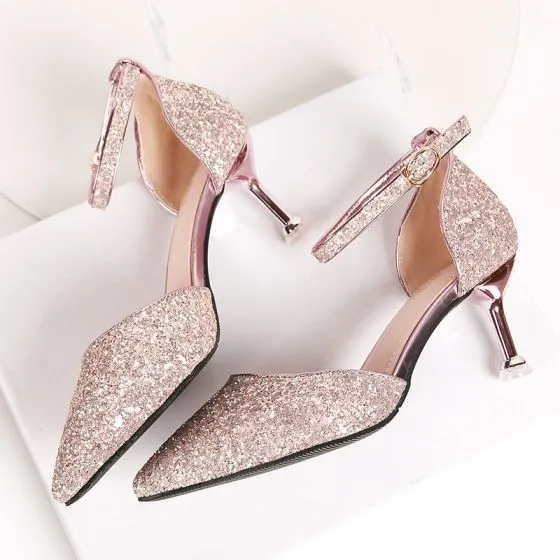 rose gold heels for prom