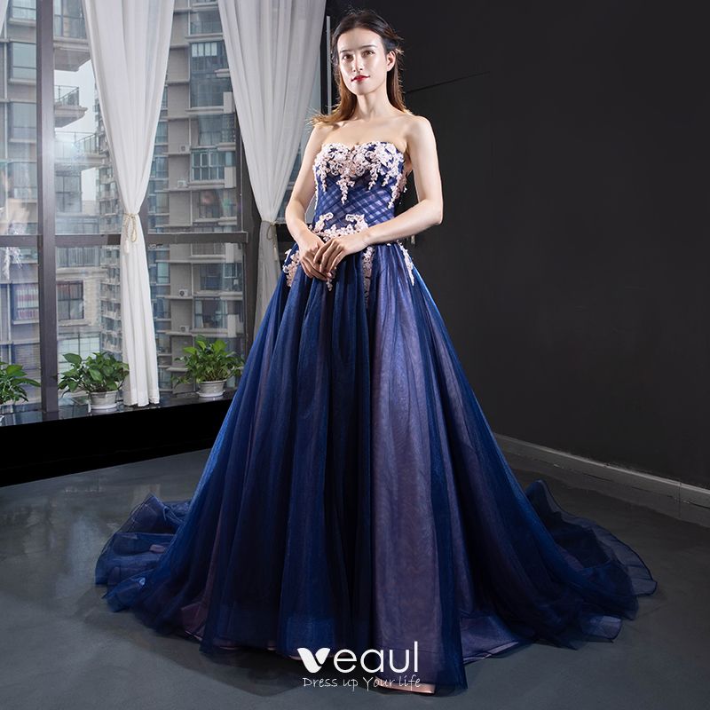 royal blue sweetheart dress