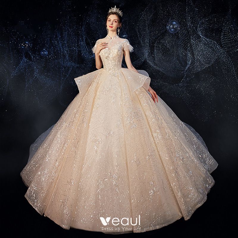 Vintage / Retro Champagne Bridal Wedding Dresses 2020 Ball Gown See ...