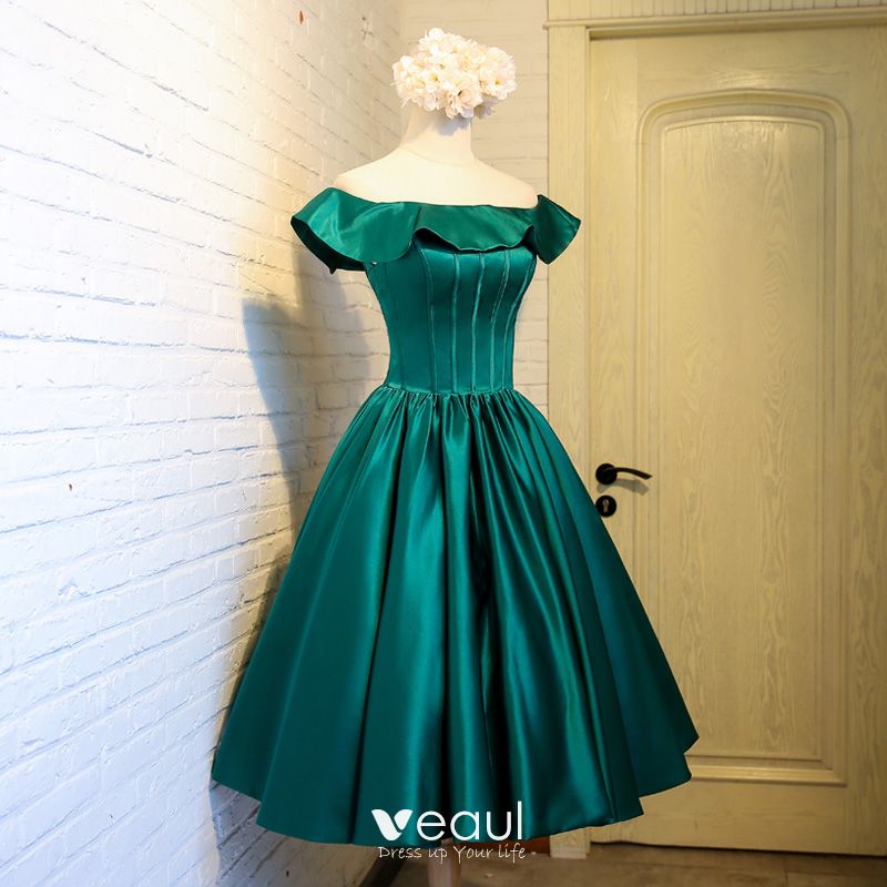 Vintage / Retro Dark Green Homecoming Graduation Dresses 2019 A-Line ...