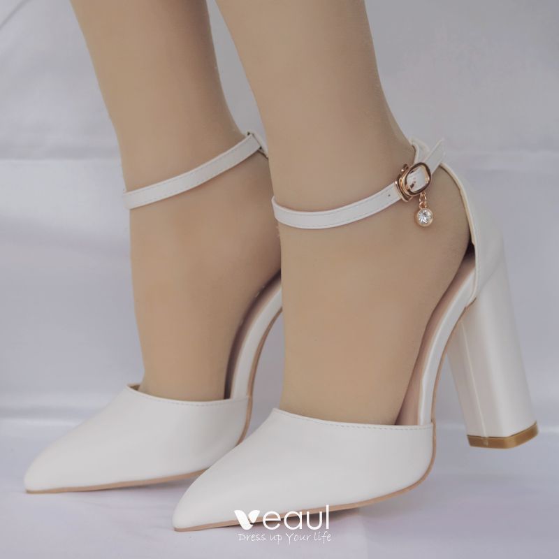 white casual heels