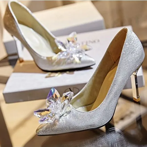 Beautiful Wedding Shoes with Cinderella Crystal