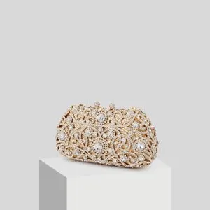 Sparkly Gold Glitter Rhinestone Clutch Bags 2019