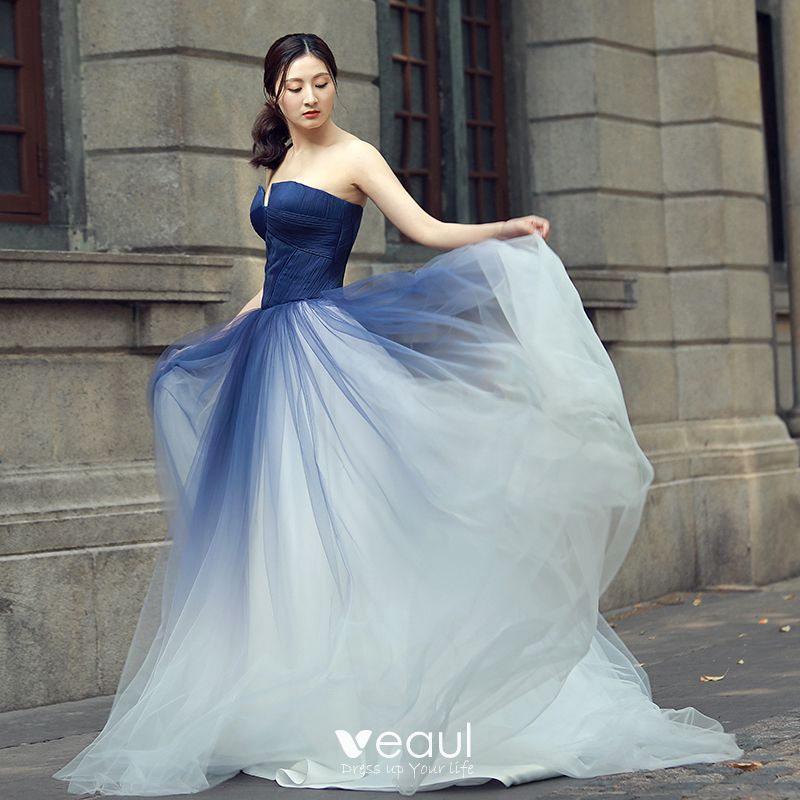 blue colored wedding dresses