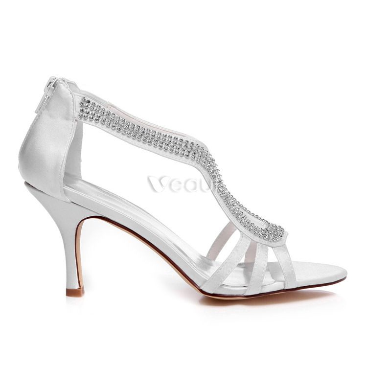 white 3 inch heel sandals
