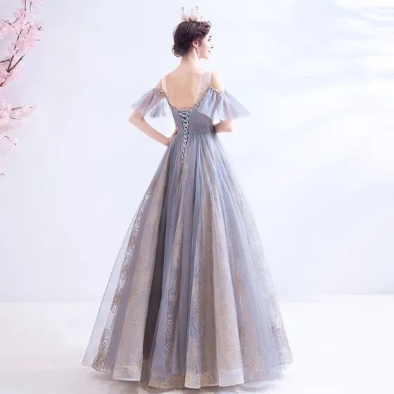 grey princess gown