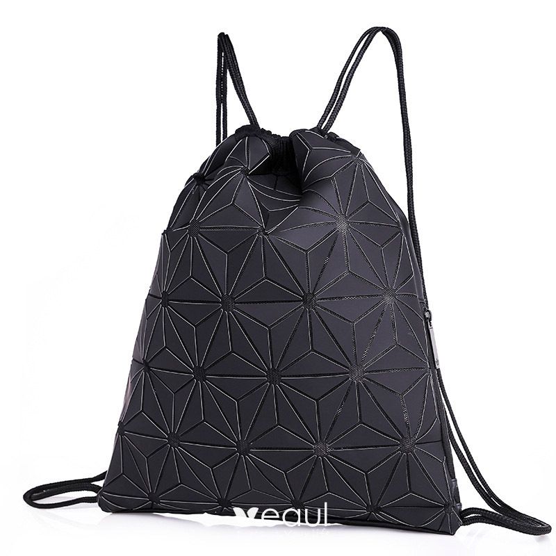 Rainbow Multi-Colors Luminous Geometric Square Backpacks 2021 PU Casual  Reflective Holographic Women's Bags