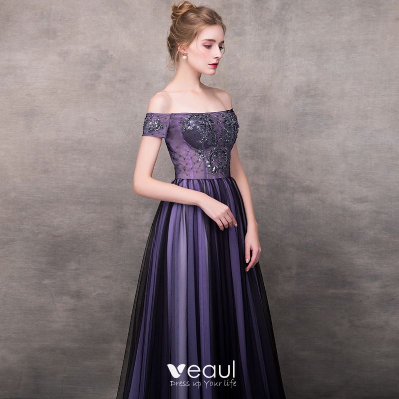 Vestidos de noche 2025 color uva 2018