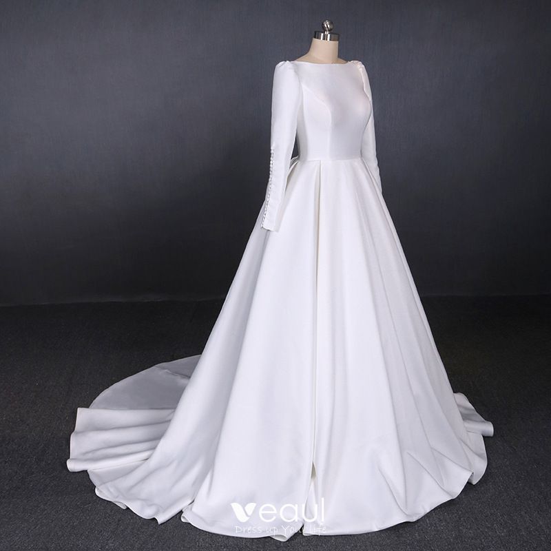 Featured image of post Simple White Wedding Dress Long Sleeve