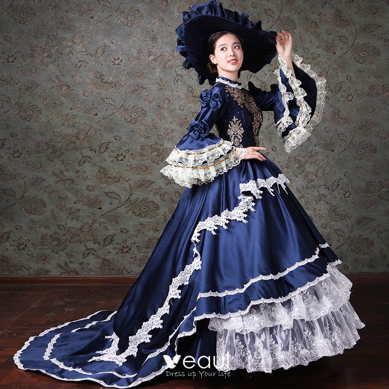 blue victorian ball gown