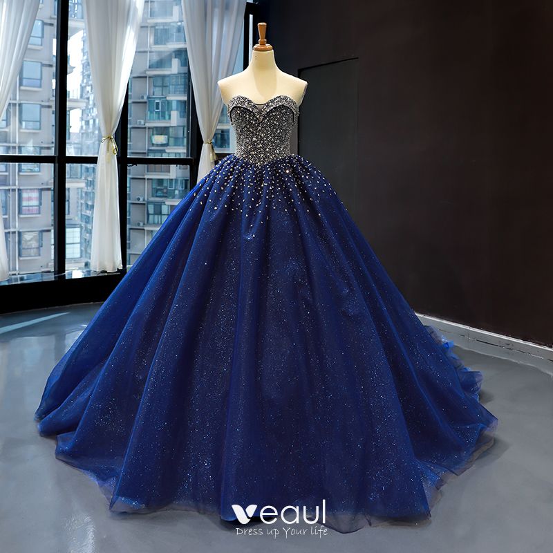 ball gown dresses royal blue