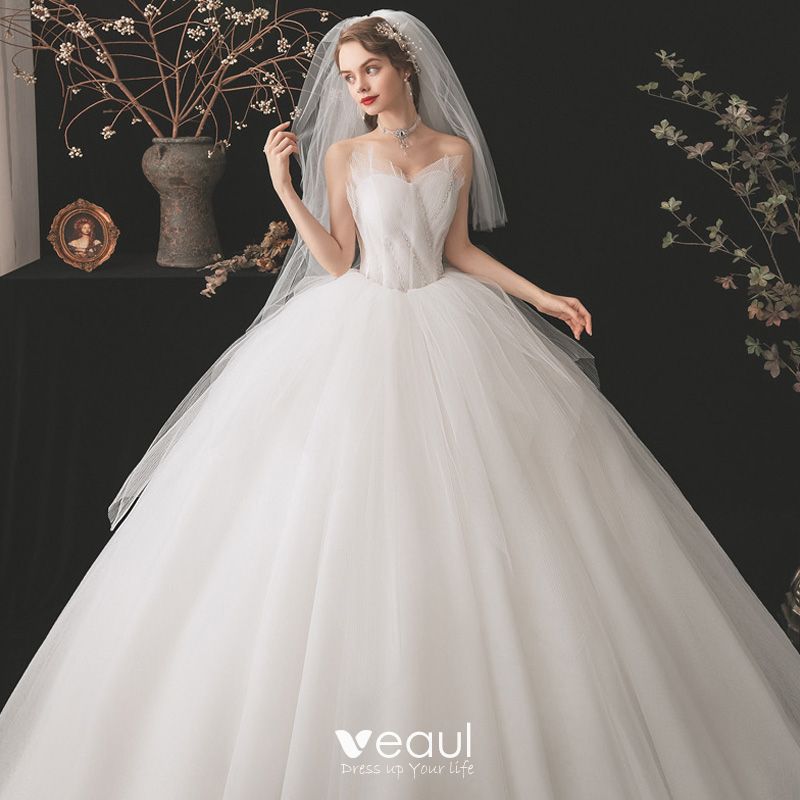 High-end Ivory Bridal Wedding Dresses 2021 Ball Gown Sweetheart ...