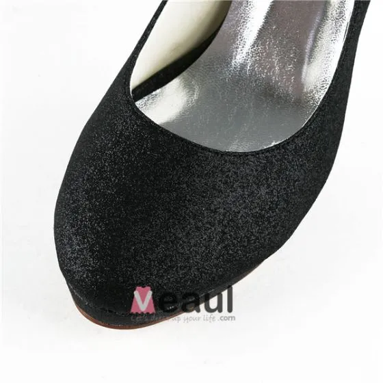 black high heels with sparkles