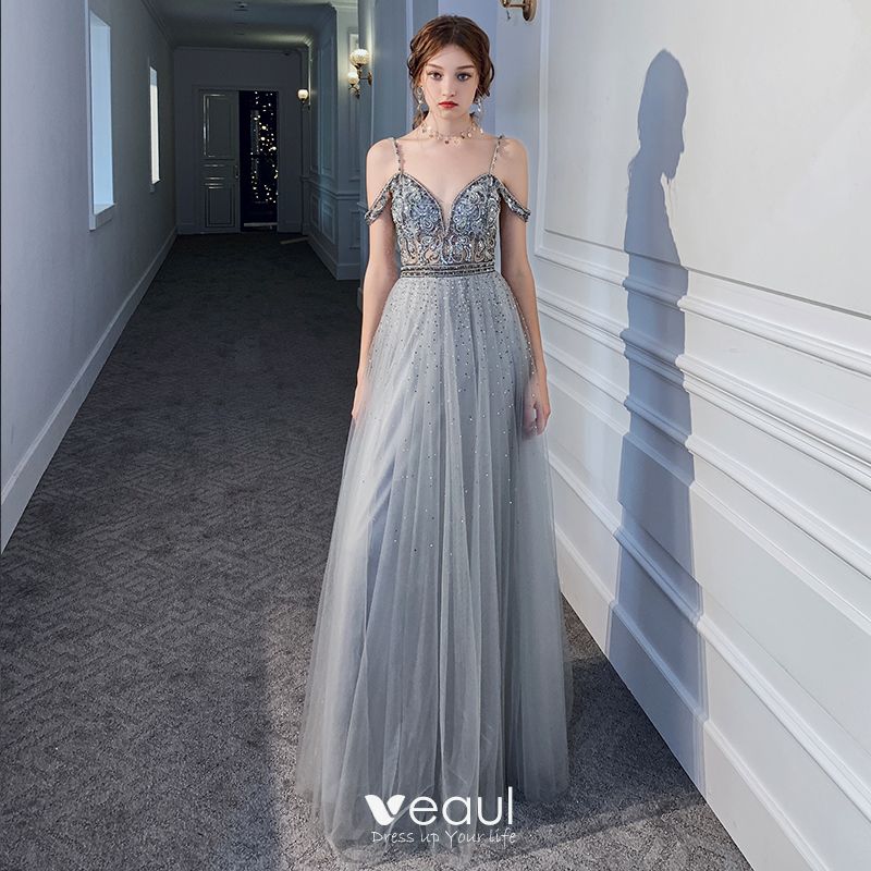 grey long gown