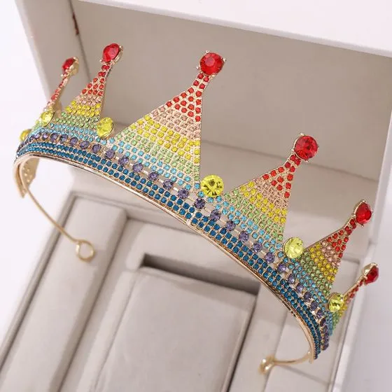 Rainbow Multi-Colors Birthday Tiara 2020 Alloy Rhinestone Accessories