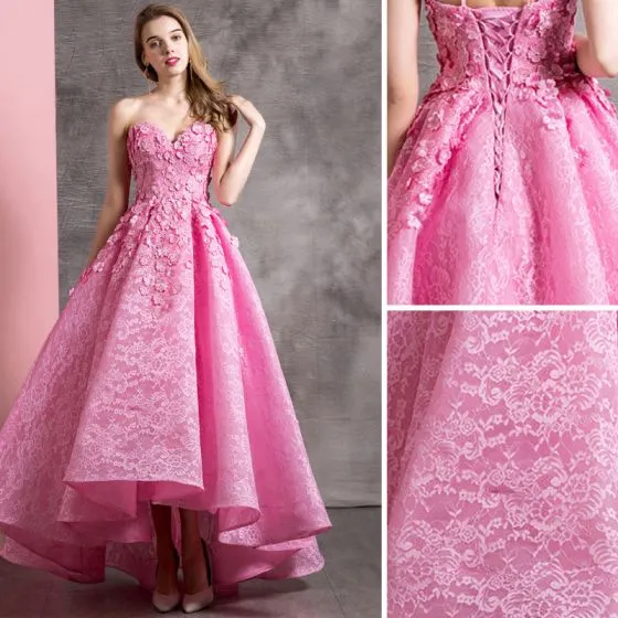 Chic / Beautiful Candy Pink Prom Dresses 2019 A-Line / Princess ...