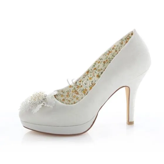 ivory stiletto wedding shoes