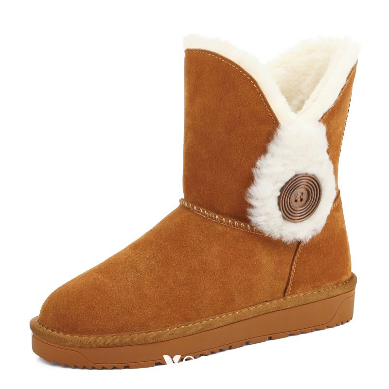 suede flat snow boots