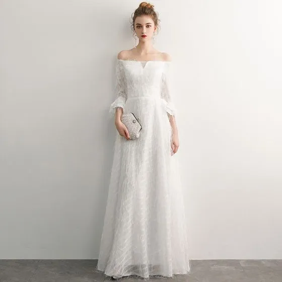 Elegant Ivory Evening Dresses