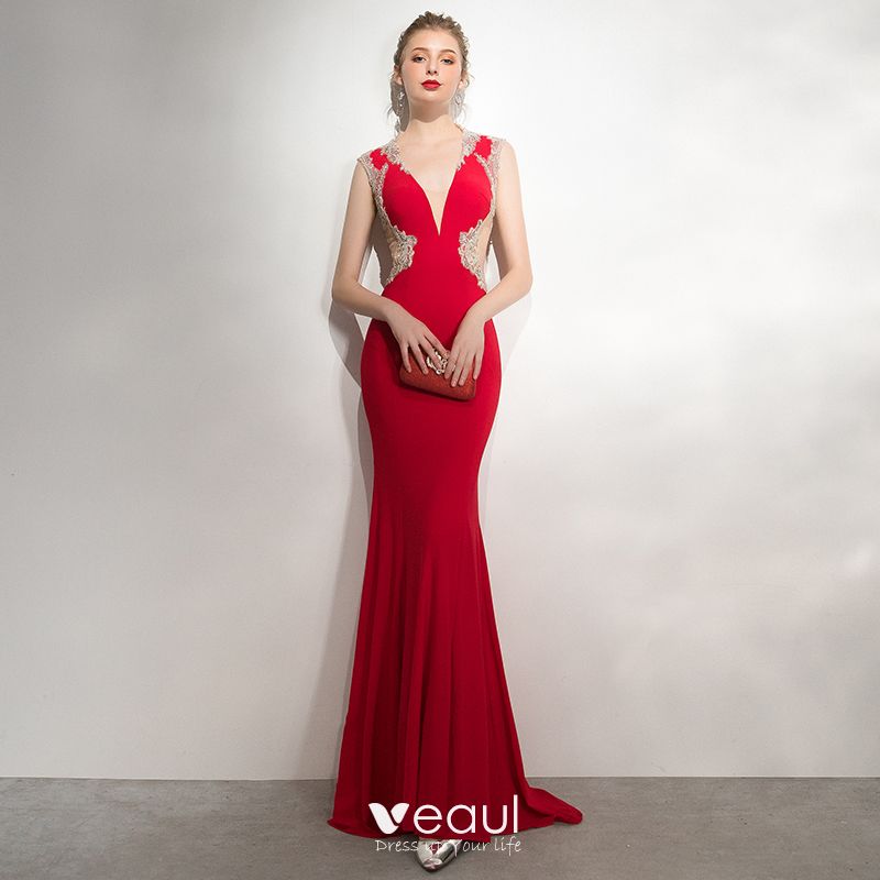 sexy red evening dresses