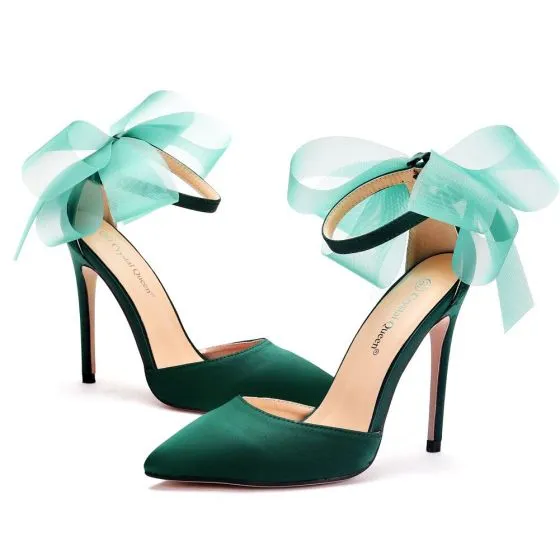 green prom heels