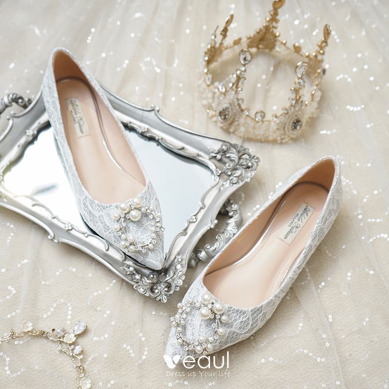 flat bridal shoes with bling