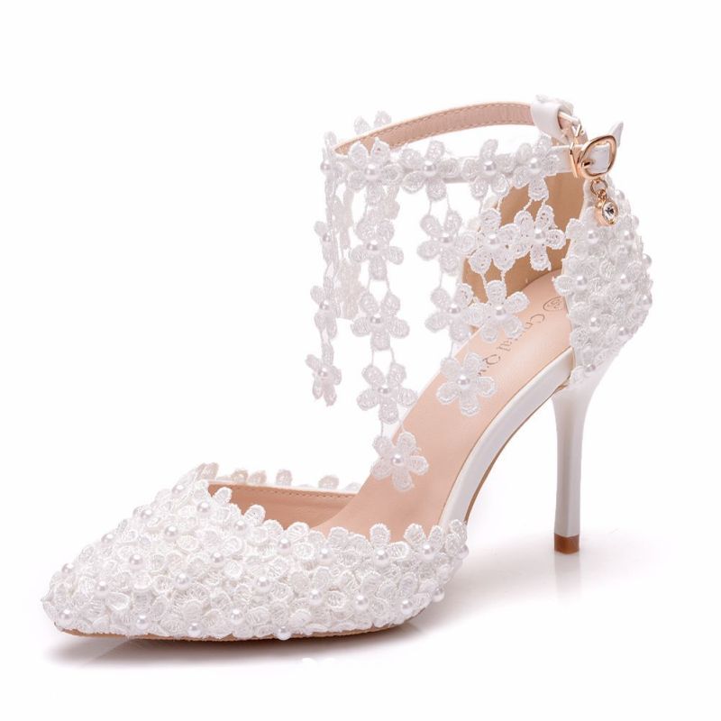 cream wedding heels