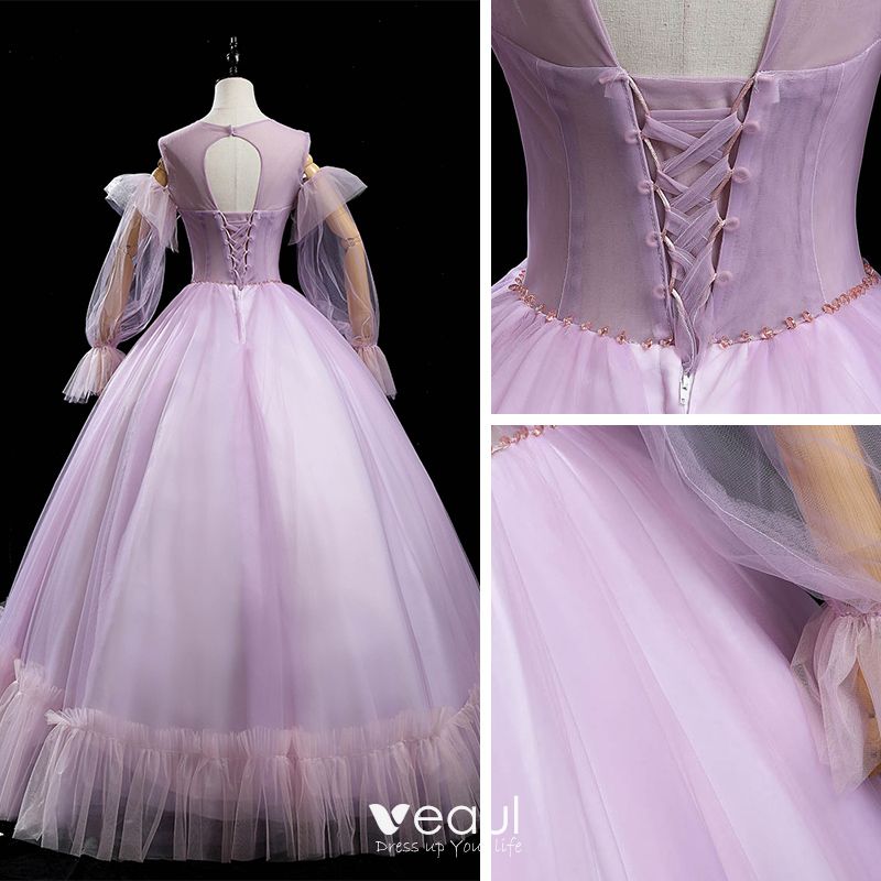 Victorian Style Lilac See-through Dancing Prom Dresses 2020 Ball Gown ...