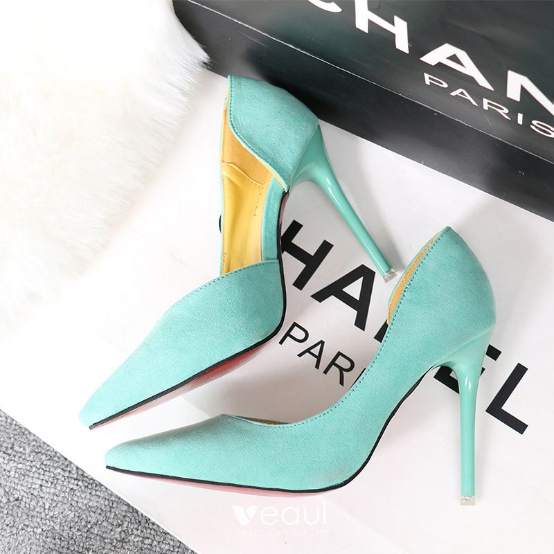 gewicht leg uit Eigen Affordable Mint Green Casual Womens Shoes 2020 11 cm Stiletto Heels Pointed  Toe High Heels