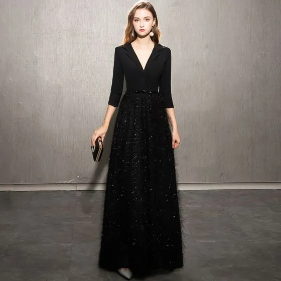 Elegant Black Dress With Sleeves Shop ...