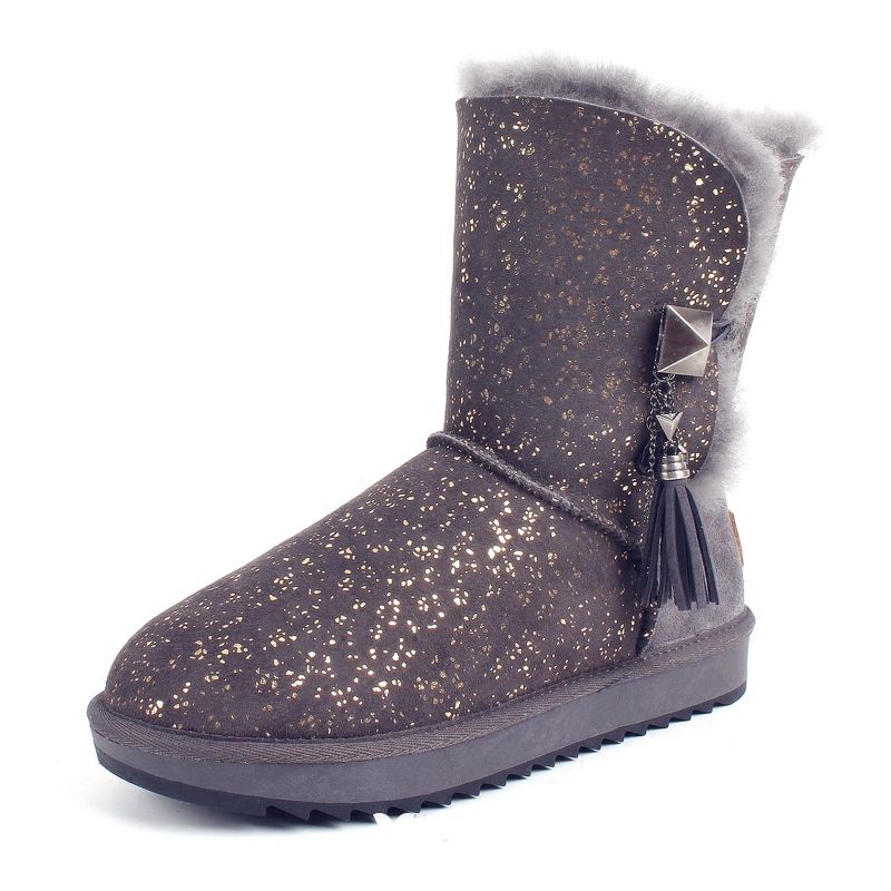 grey glitter boots
