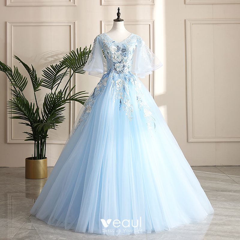 sky blue princess gown