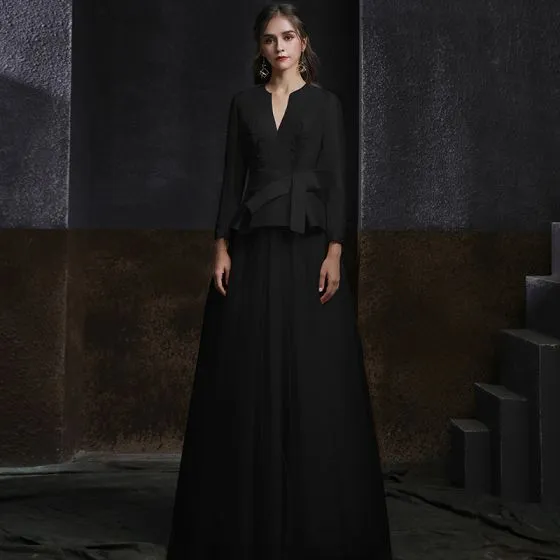 Fashion Black Satin Mother Of The Bride Dresses 2020 A-Line / Princess ...