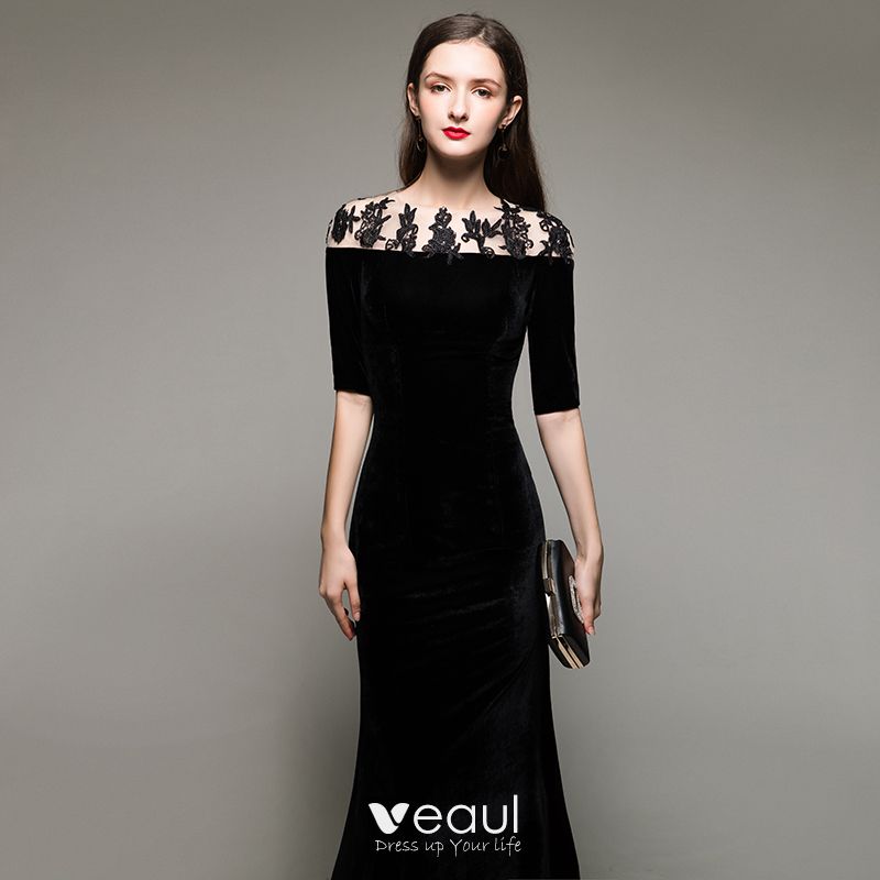 Elegant Modest / Simple Black Evening Dresses 2020 Trumpet / Mermaid ...
