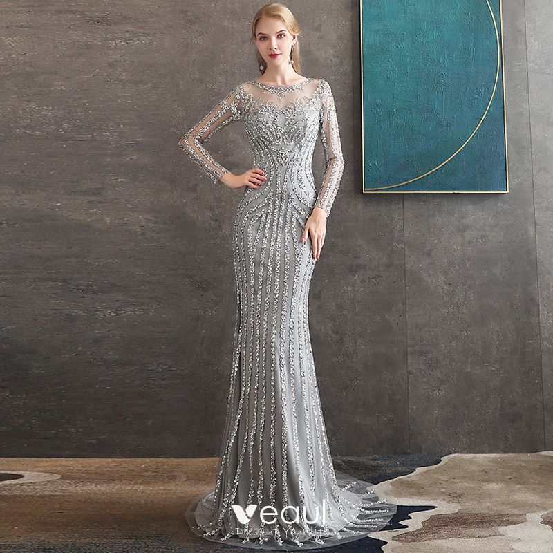 long sleeve sequin party dress